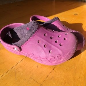 Purple Lined Crocs